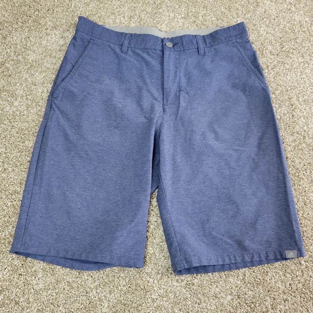 Adidas Mens 32‎ Gray Performance Stretch Elastic Waist Chino Golf Shorts